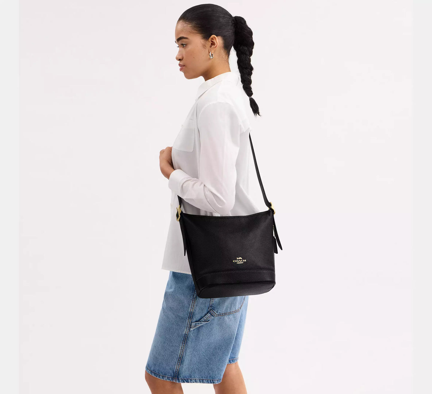 Coach Jude Duffle Bag Leather Black