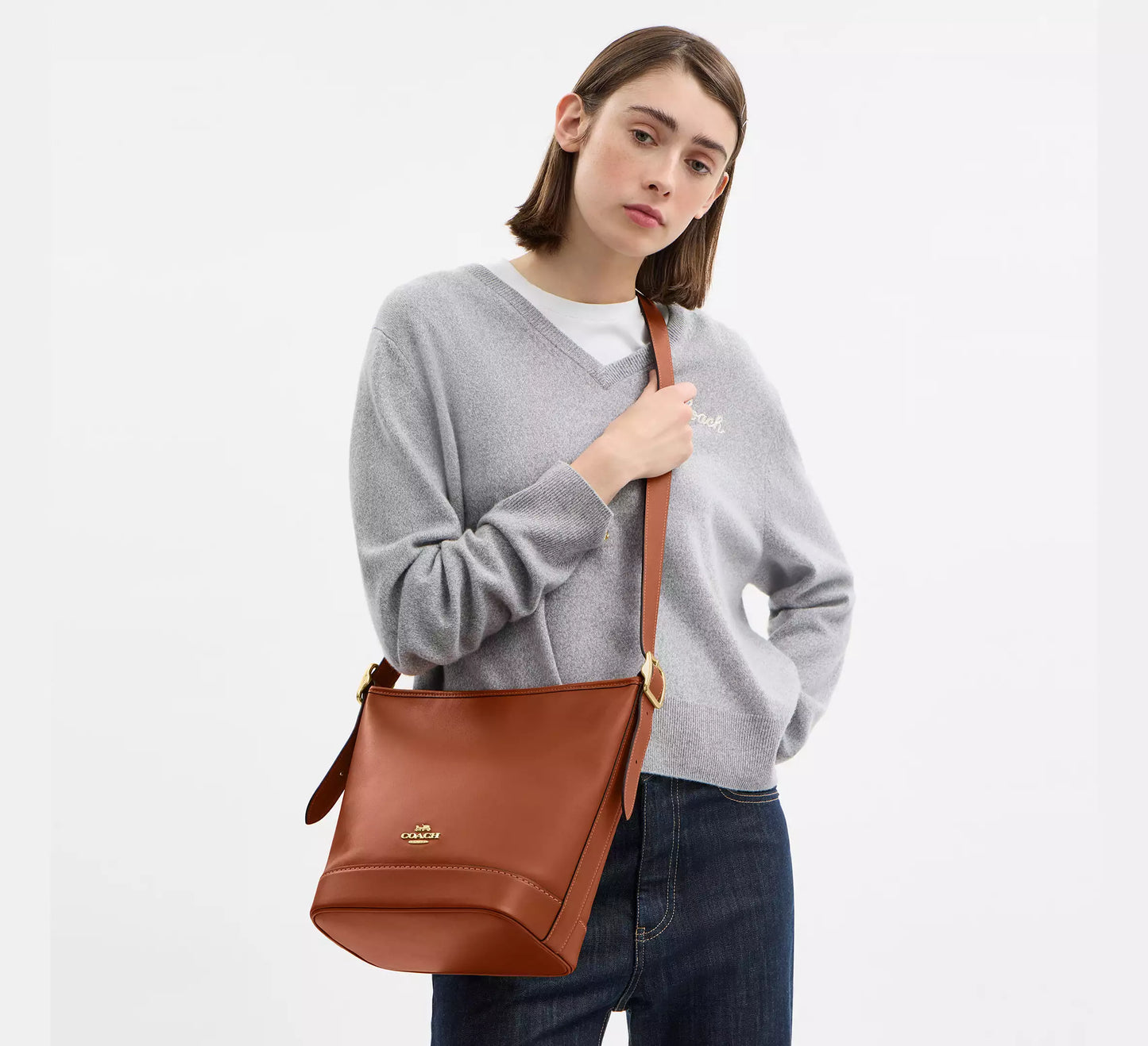 Coach Jude Duffle Bag Leather Gold