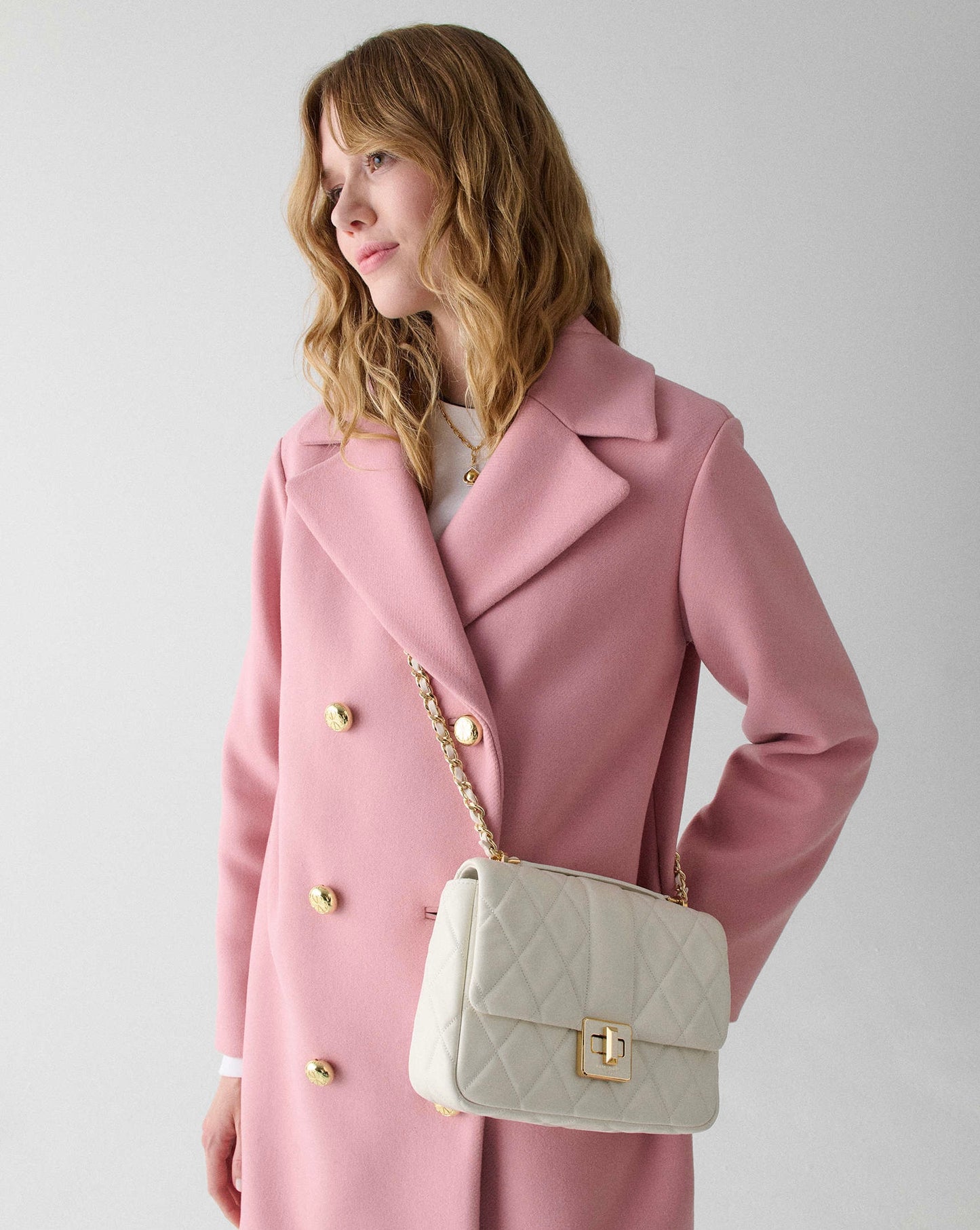 Kate Spade Carey Quilted Small Flap Crossbody Meringue