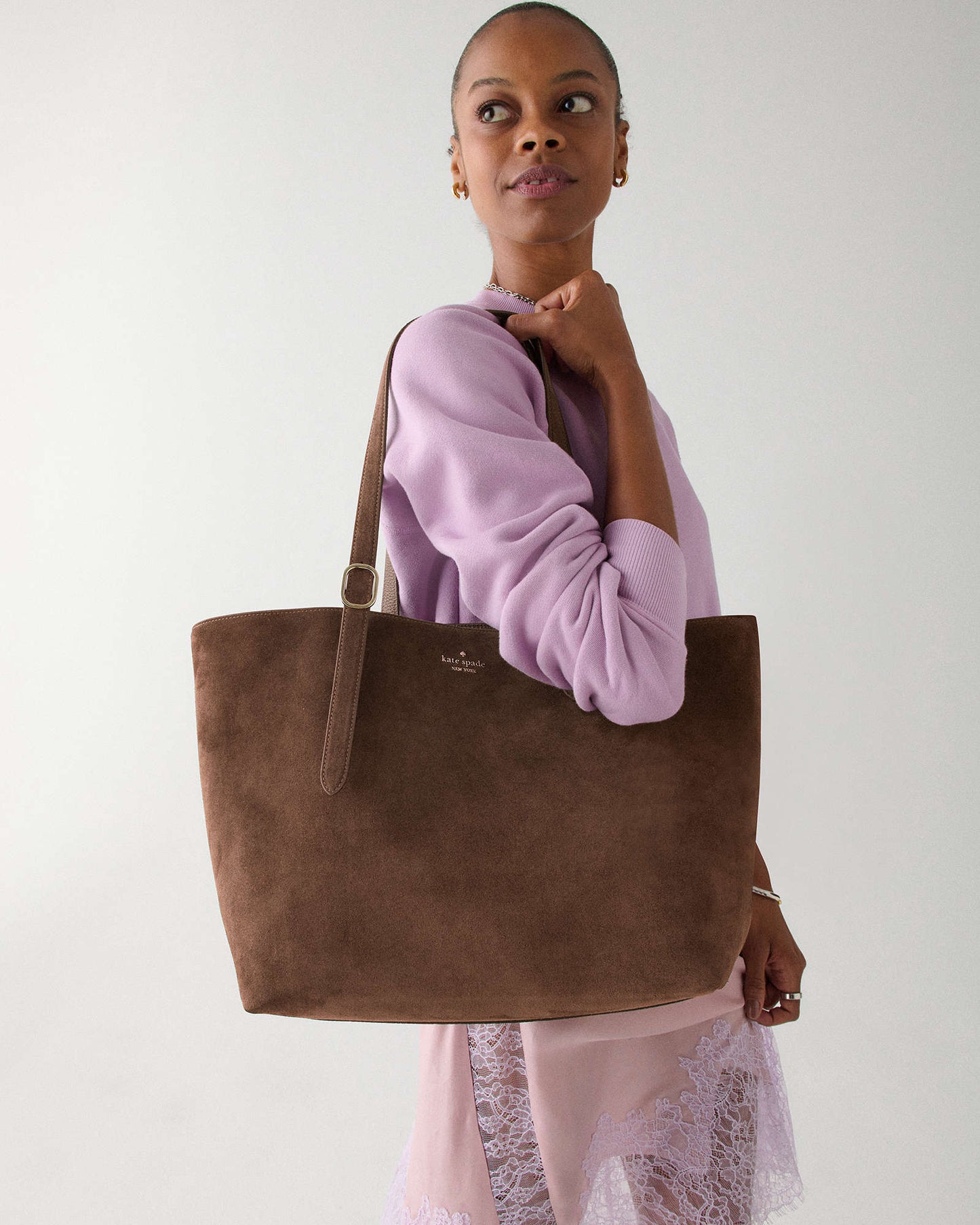 Kate Spade 454 Tote Suede Hot Fudge