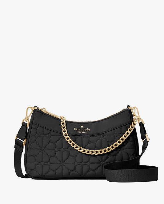 Kate Spade Spade Flower Quilted Fabric Convertible Black