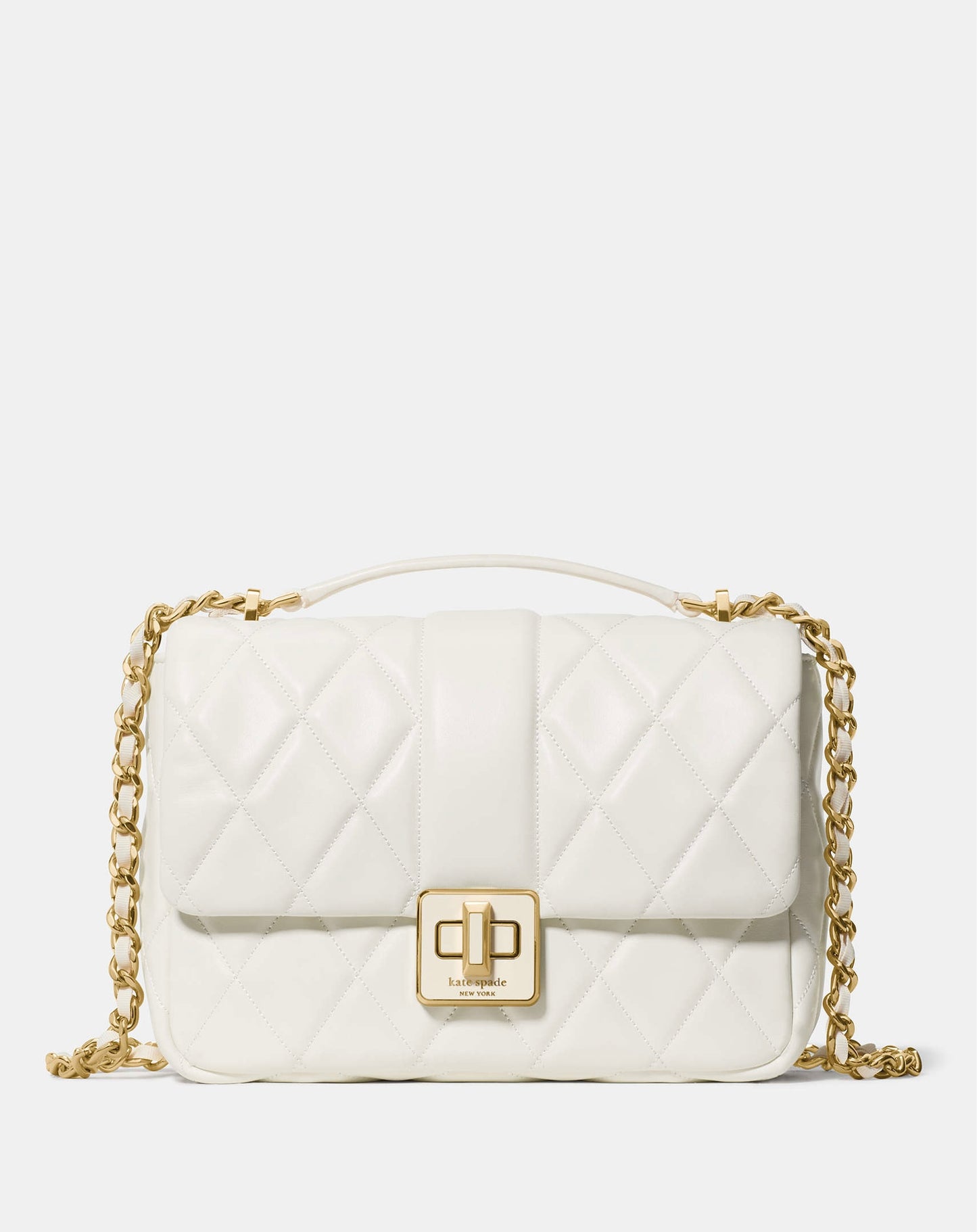 Kate Spade Carey Quilted Small Flap Crossbody Meringue