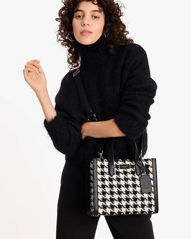 KSB- Manhattan Houndstooth Tweed Small Tote