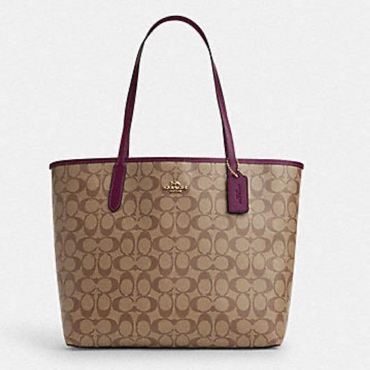 City Tote - Brown Signature Berry