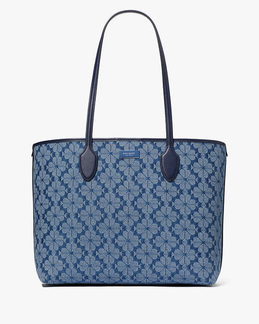 KSB- Spade Flower Jacquard Denim Bleecker Large Tote