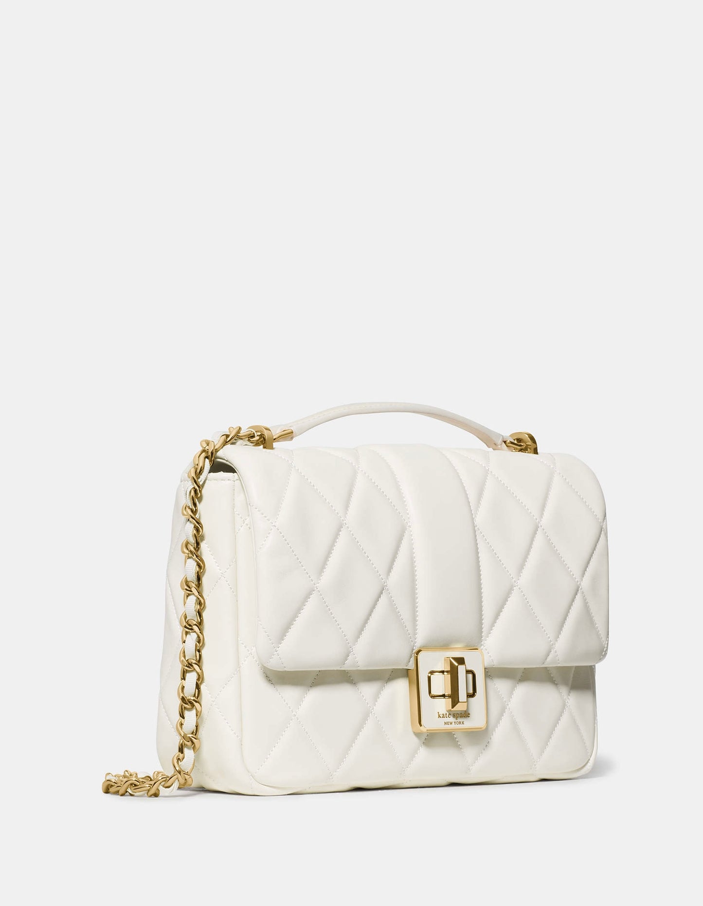 Kate Spade Carey Quilted Small Flap Crossbody Meringue