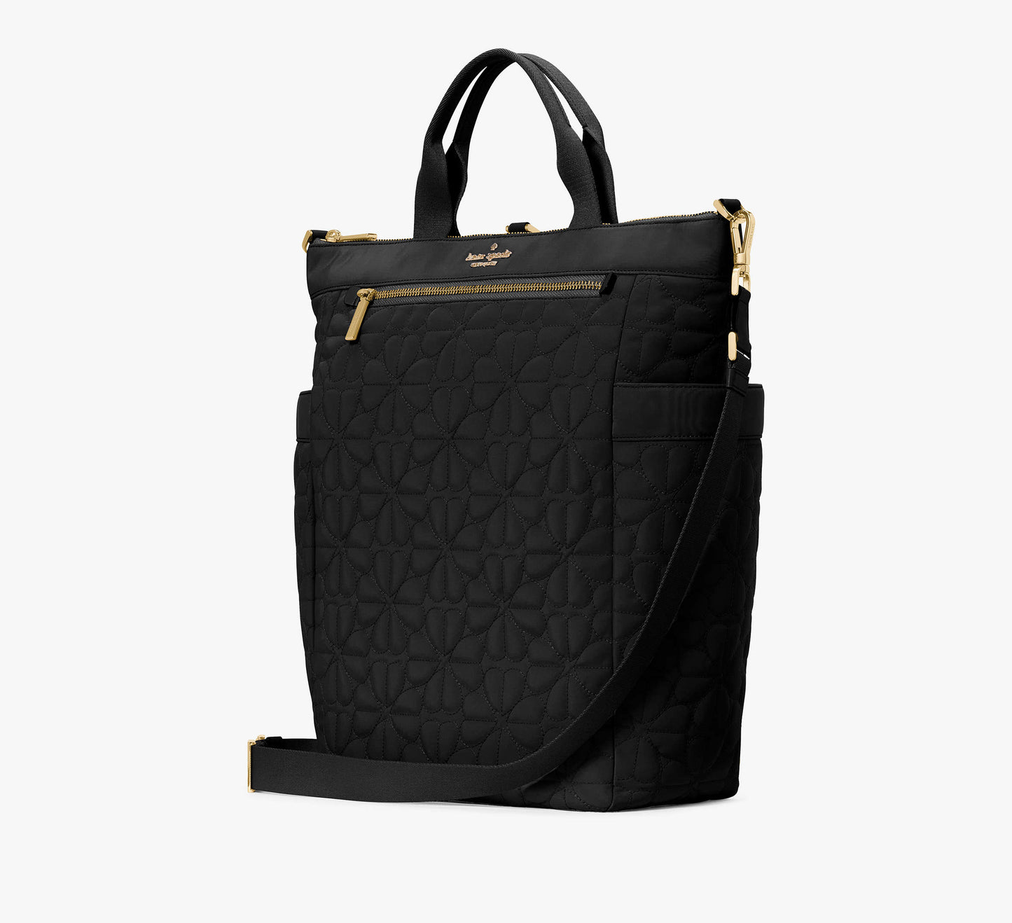 Kate Spade Spade Flower Quilted Fabric Convertible Backpack Black