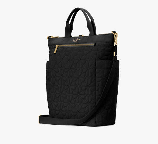 Kate Spade Spade Flower Quilted Fabric Convertible Backpack Black