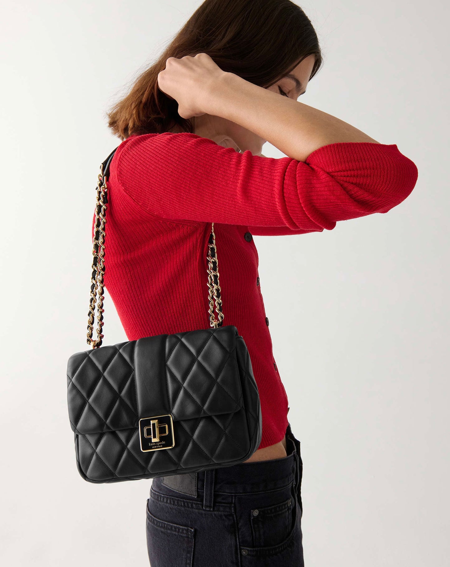 Kate Spade Carey Quilted Small Flap Crossbody Black