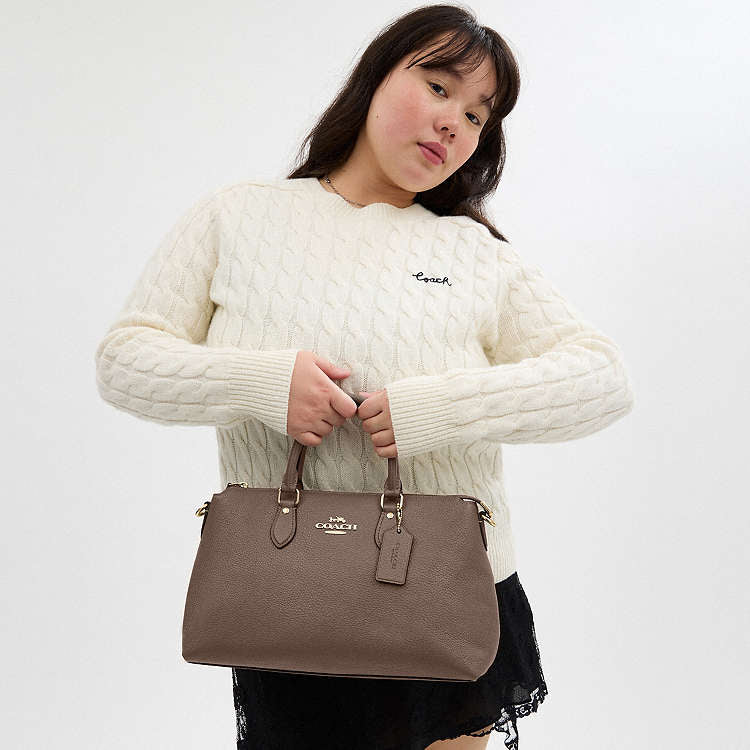 Coach Georgia Satchel Bag Dark Stone