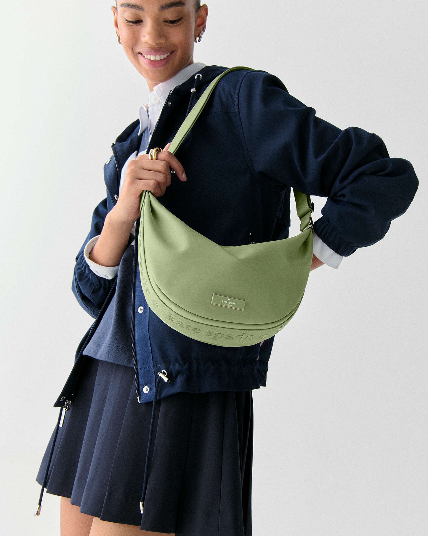 Kate Spade Carter Nylon Medium Sling Bag Cedar Stand