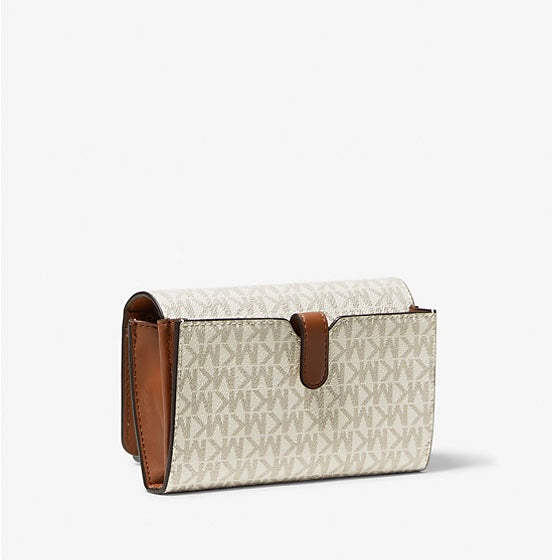 Michael Kors JETSET TRAVEL MEDIUM MF PHONE CROSSBODY (35F0GTVC8B) VANILLA/BROWN