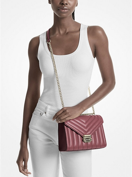Michael Kors WHITNEY MEDIUM QUILTED SHOULDER BAG (35R4GWHL6U) OXBLOOD