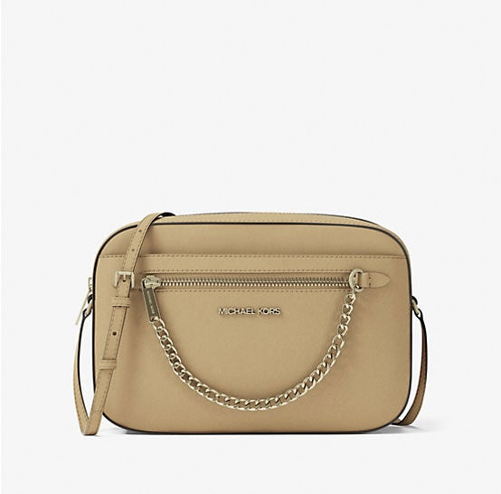 Michael Kors JETSET ITEM LARGE LOGO CHAIN EW CROSSBODY BAG (35S1GTTC7L) CAMEL