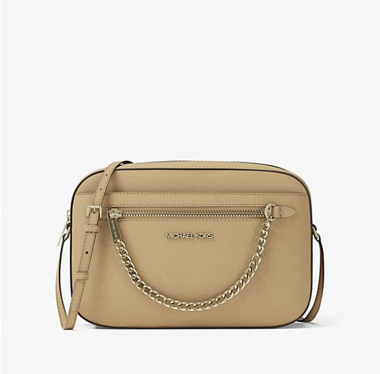 Michael Kors JETSET ITEM LARGE LOGO CHAIN EW CROSSBODY BAG (35S1GTTC7L) CAMEL