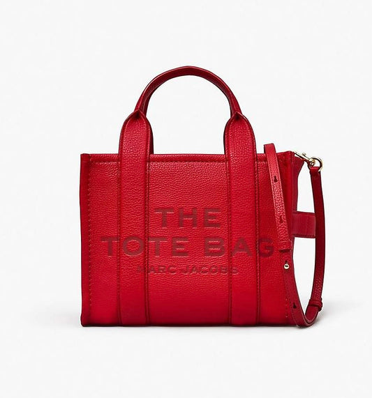 Marc Jacobs THE LEATHER CROSSBODY TOTE BAG TRUE RED