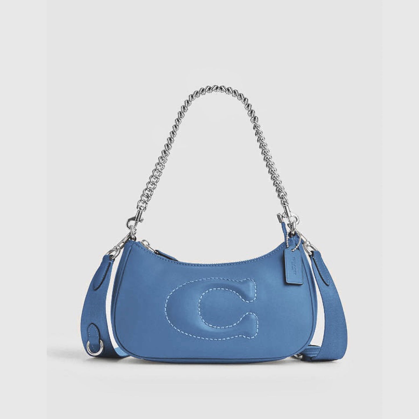 Coach TERI SHOULDER BAG WITH SIGNATURE QUILTING Light Mist Blue