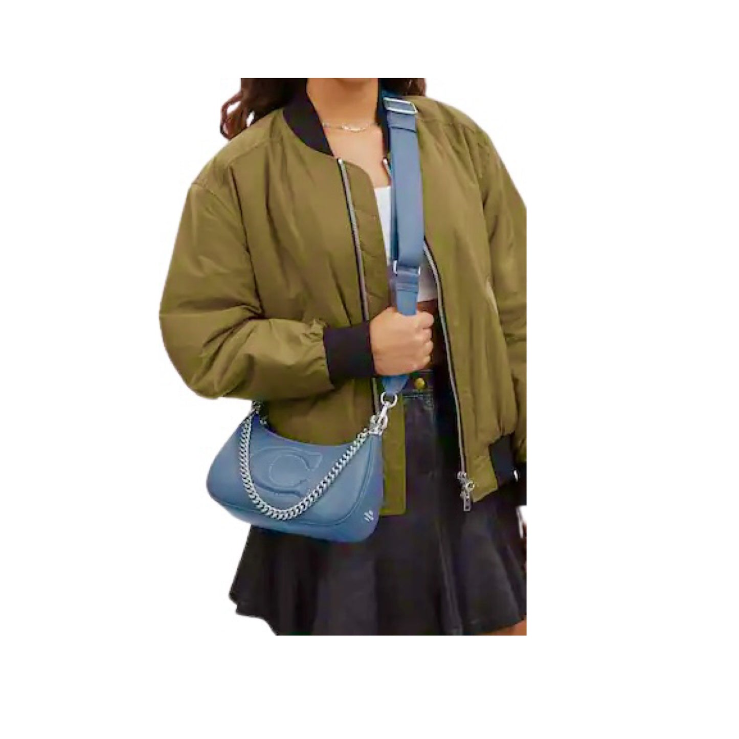 Coach TERI SHOULDER BAG WITH SIGNATURE QUILTING Light Mist Blue