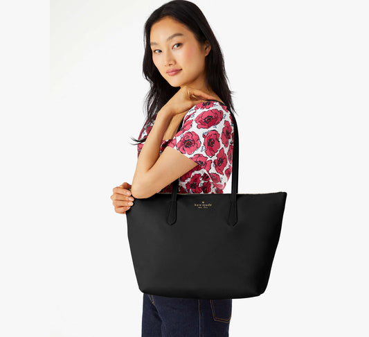 Kate Spade Kitt Nylon Medium Tote BLACK