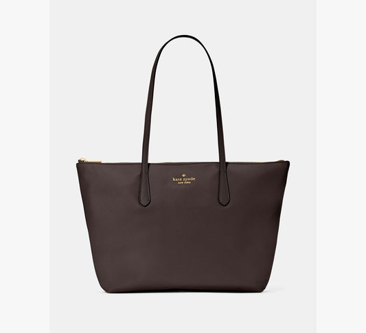 Kate Spade Kitt Nylon Medium Tote Hot Fudge