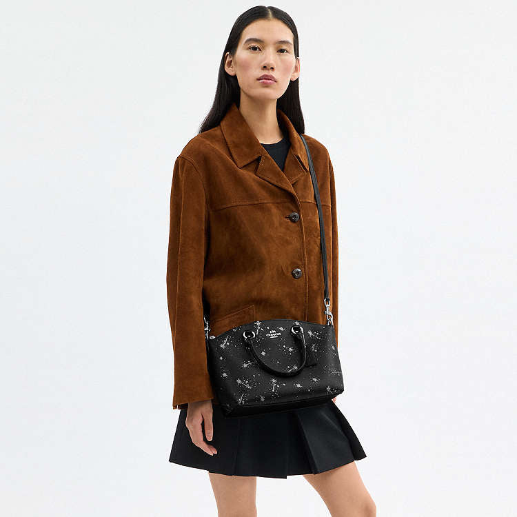 Coach Sadie Satchel Bag With Star Print