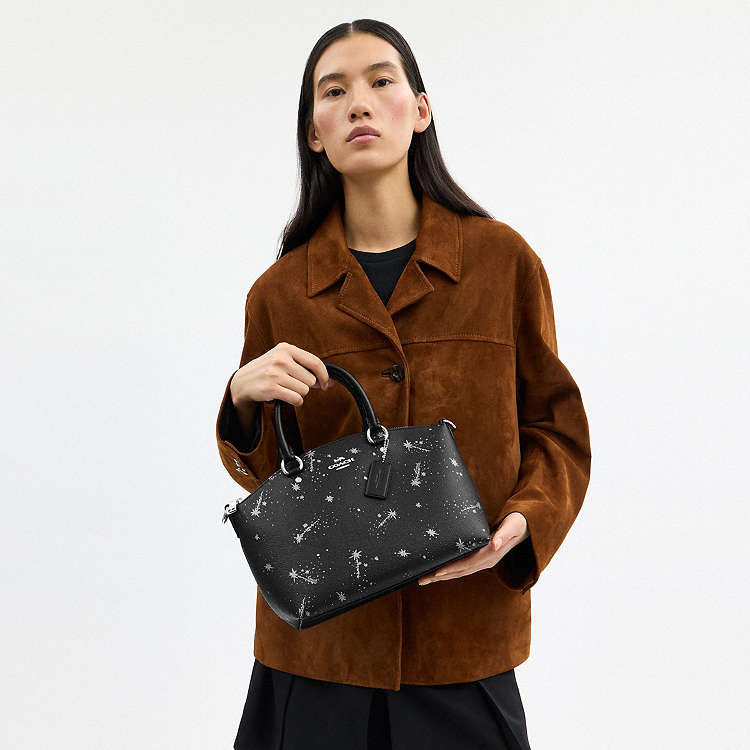 Coach Sadie Satchel Bag With Star Print