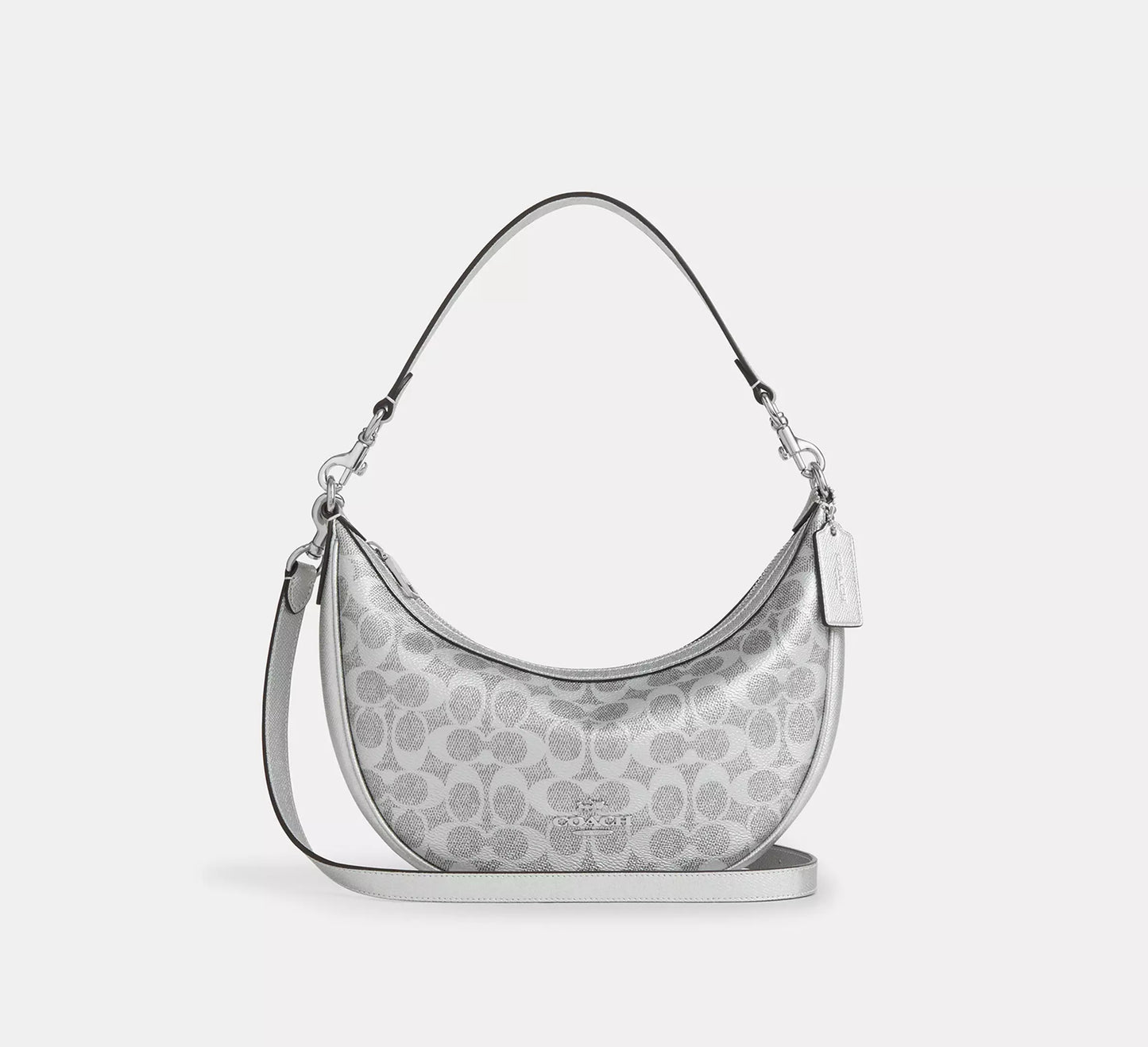Coach Aria Shoulder Bag In Signature Canvas Gray/Silver
