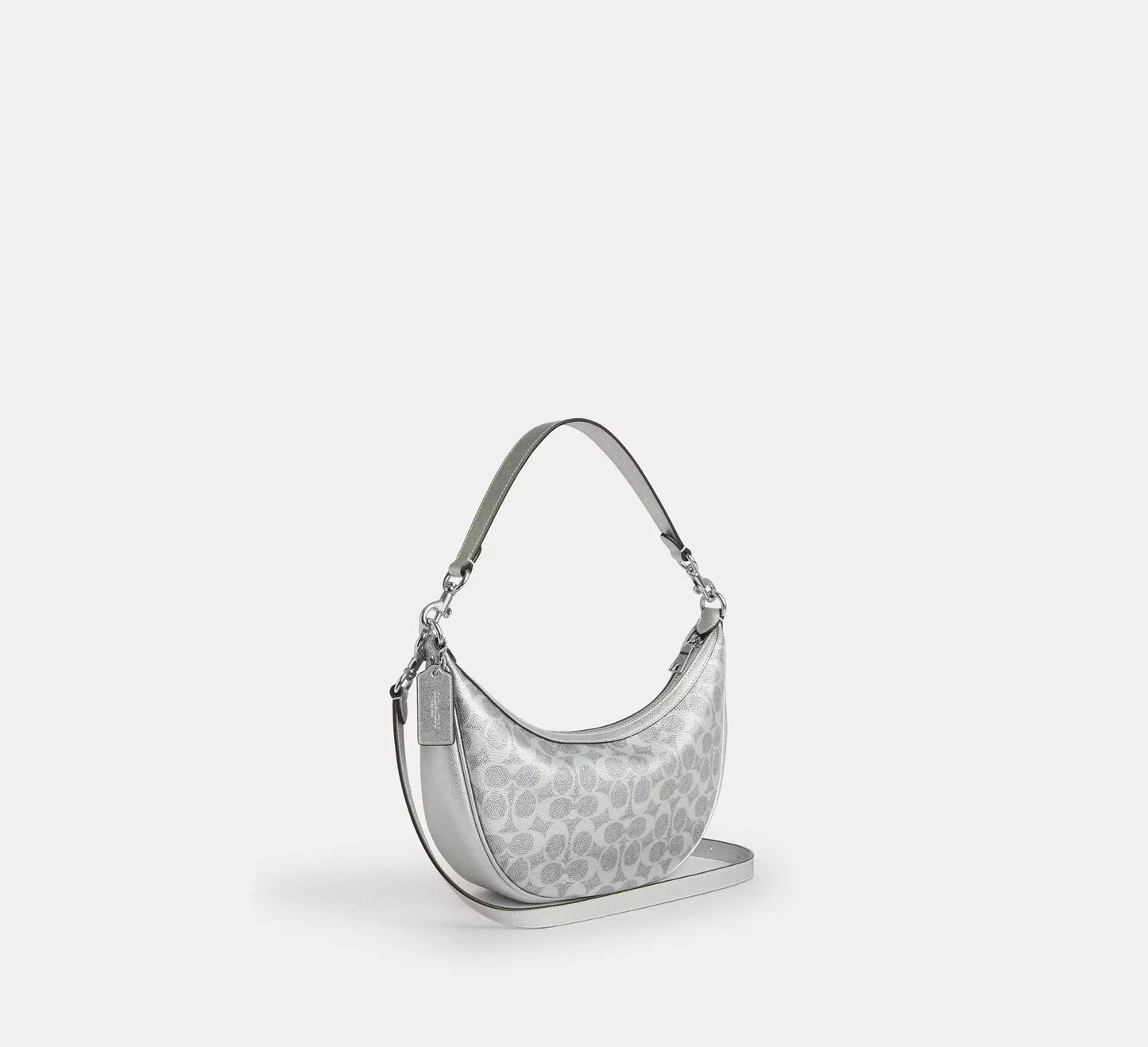 Coach Aria Shoulder Bag In Signature Canvas Gray/Silver