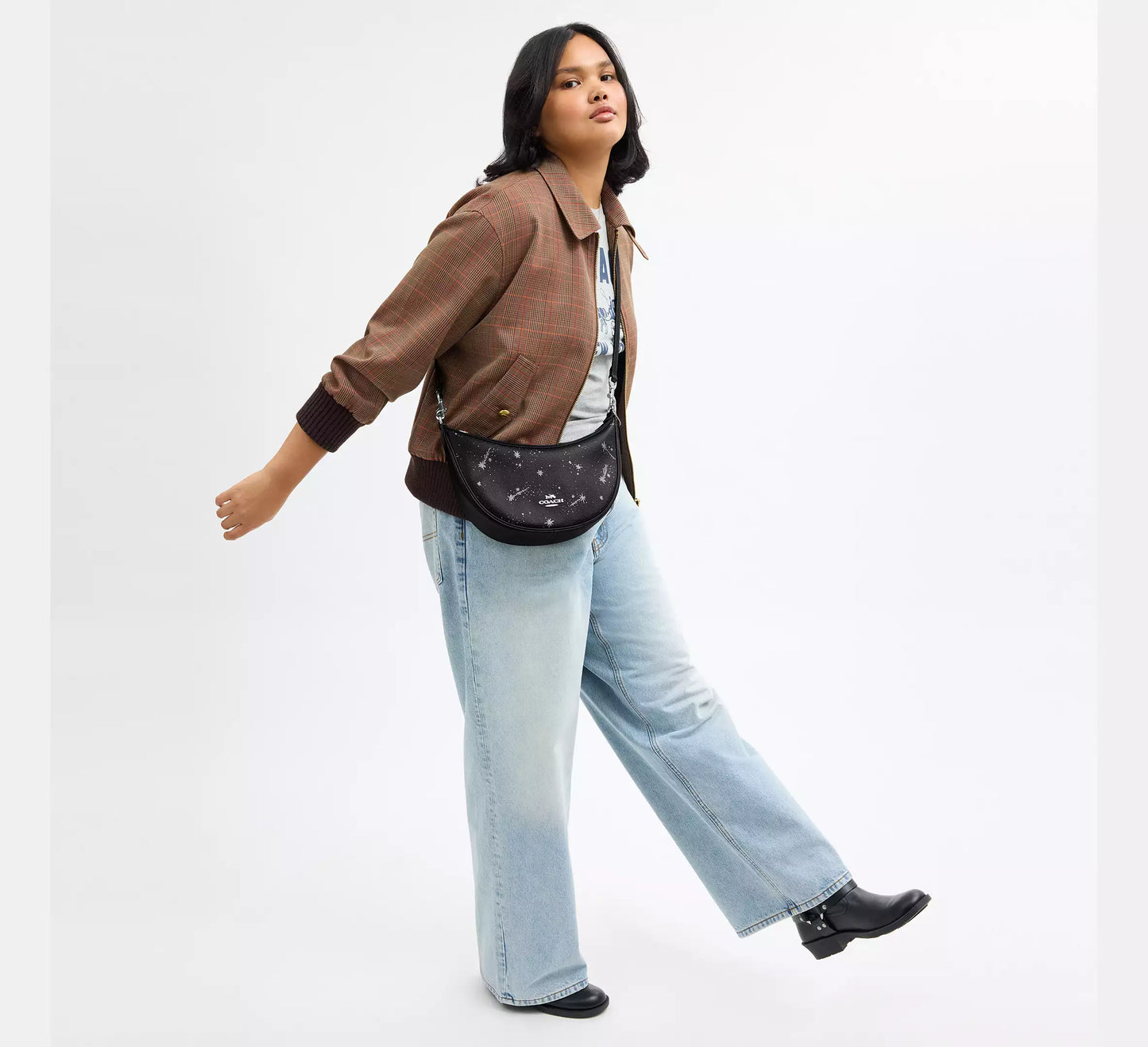 Coach Aria Shoulder Bag In Signature Canvas Star Print