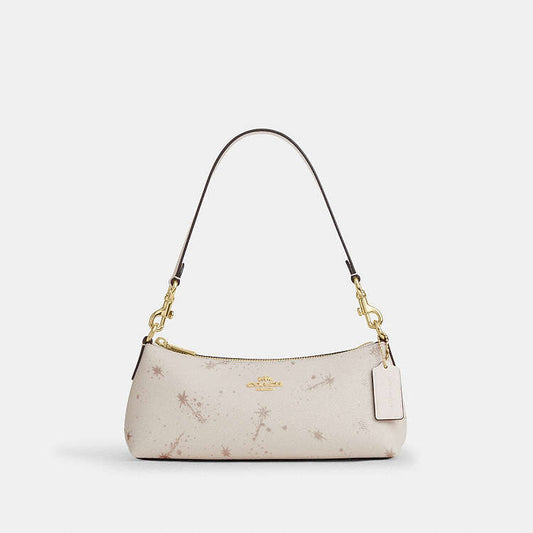 Coach Charlotte Shoulder Bag Star Print Chalk