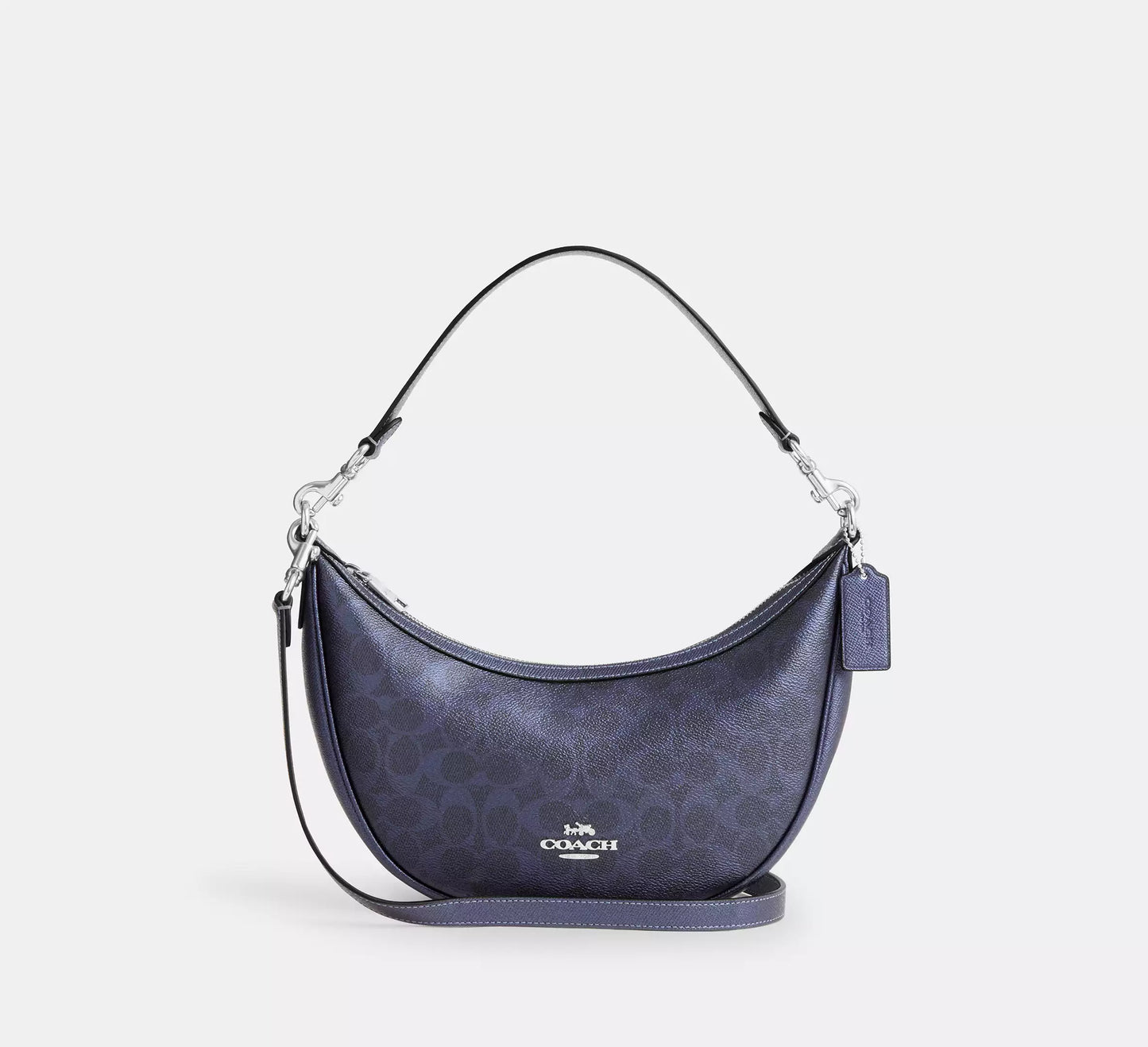 Coach Aria Shoulder Bag In Signature Canvas Blue/Navy