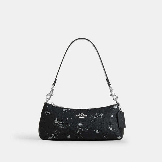 Coach Charlotte Shoulder Bag Star Print Black