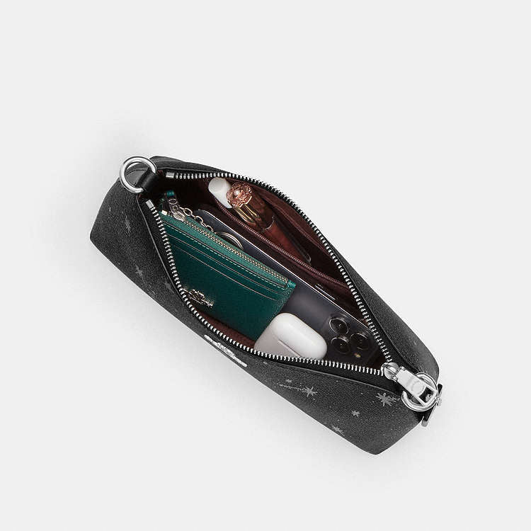 Coach Charlotte Shoulder Bag Star Print Black