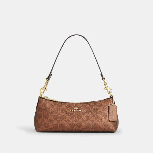 Coach Charlotte Shoulder Bag Bronze Gold