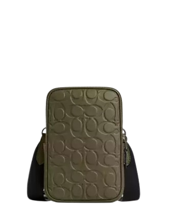 Coach ADEN CROSSBODY SIGNATURE LEATHER OLIVE