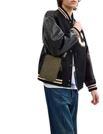 Coach ADEN CROSSBODY SIGNATURE LEATHER OLIVE
