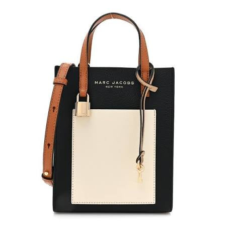 Marc Jacobs Micro Grind Leather Tote Crossbody Bag, Smoked Almond Multicolor