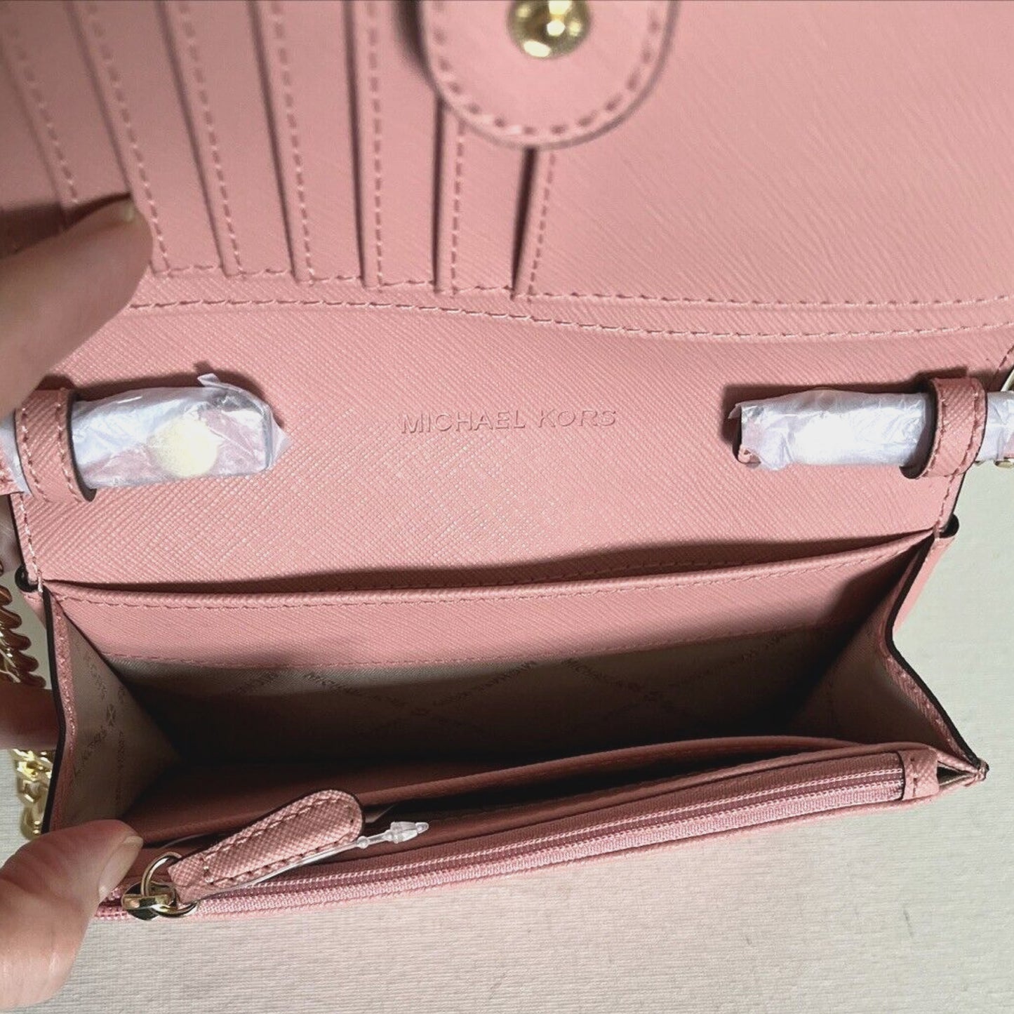 Michael Kors JETSET TRAVEL MEDIUM MF PHONE CROSSBODY (35F0GTVC8B) PINK