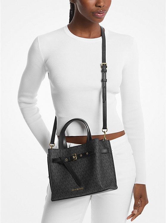 Michael Kors EMILIA SMALL SACHEL  (35H0GU5S1B) BLACK SIGNATURE