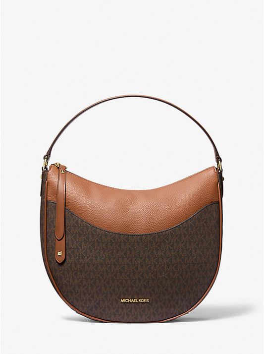 Michael Kors DOVER LARGE SHOULDER BAG (35R4G4DL7B) BROWN SIGNATURE