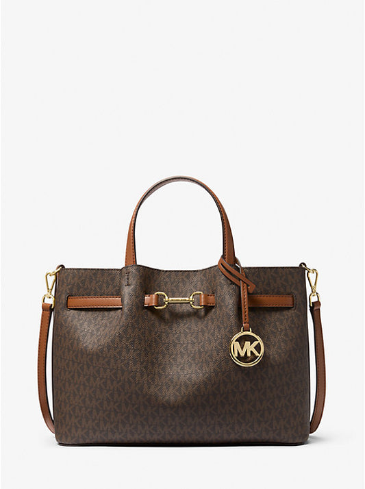 Michael Kors CARSON MEDIUM SIGNATURE LOGO SACHEL (35S5G2ZS3B) BROWN SIGNATURE