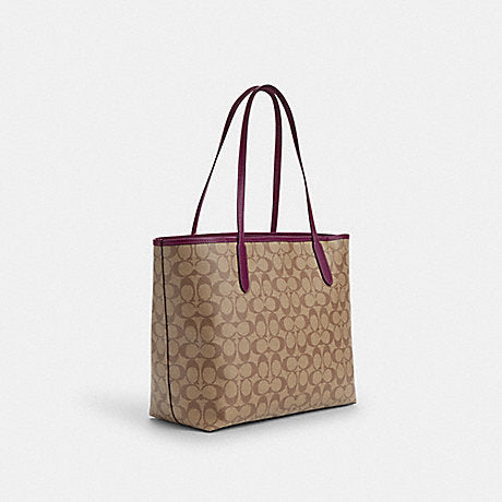 City Tote - Brown Signature Berry