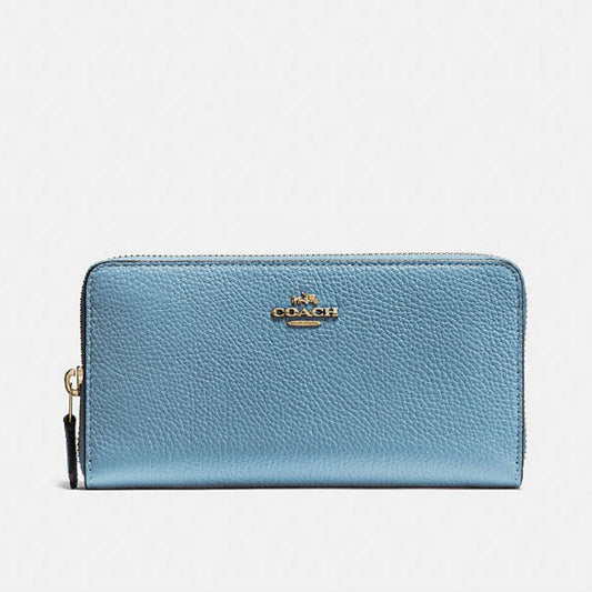 COACH ACCORDIAN ZIP WALLET (BOUTIQUE) PACIFIC BLUE (58059)