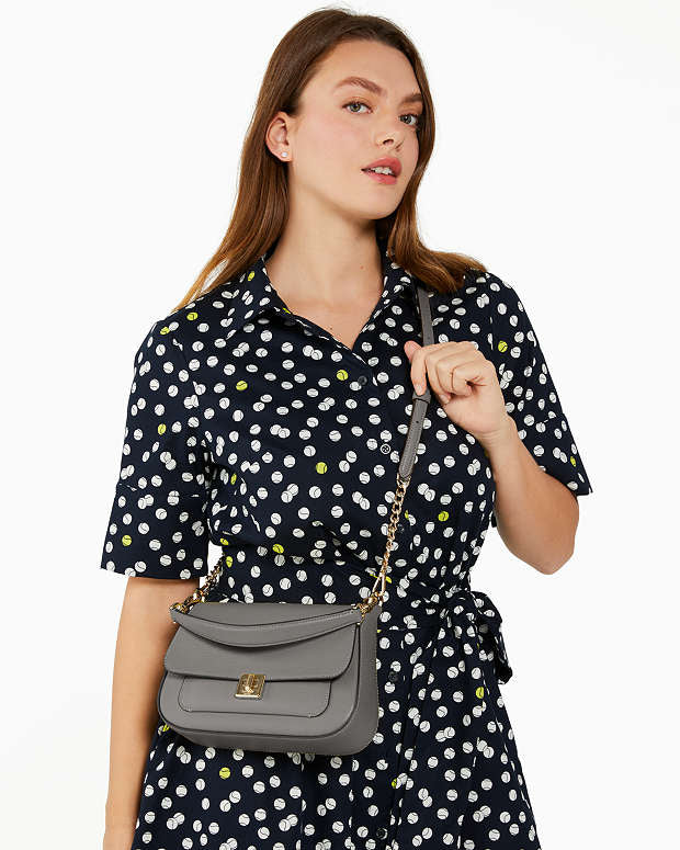 Kate Spade Phoebe Small Flap Crossbody Grey