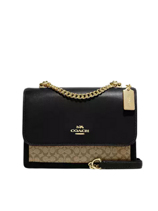 Coach Klare Crossbody Bag In Micro Signature Canvas Khaki/Black (CJ943)