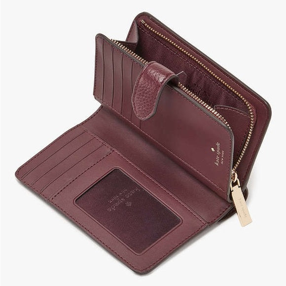 KATE SPADE LENA MEDIUM BIFOLD WALLET Cherrywood