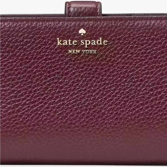 KATE SPADE LENA MEDIUM BIFOLD WALLET Cherrywood