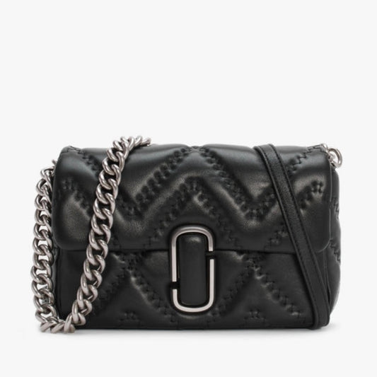Marc Jacobs Quilted Leather J Marc Shoulder Bag Black
