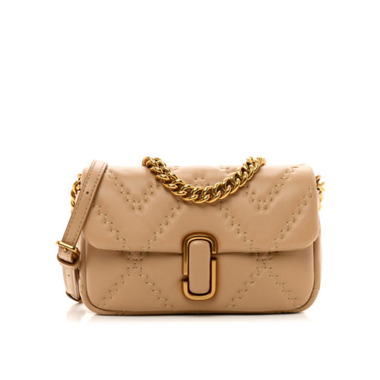 MARC JACOBS J Marc quilted leather small  crossbody bag Camel