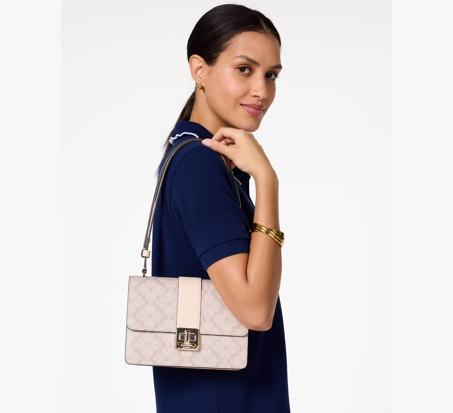 Kate Spade Phoebe Turnlock Shoulder Bag MERINGUE